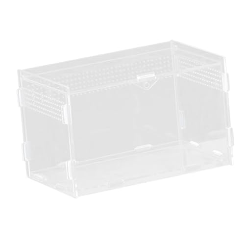 Reptile Breeding Box Terrarium Clear Animal Habitat Cage with Ventilation Holes for Geckos Frogs Hermit Crabs- 20x12x12cm - size: 20x12x12cm