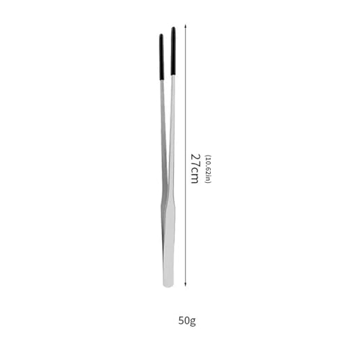 1set/2Piece Steel Reptiles Feeding Tongs Straight & Curved Long Tweezers with Nonslip Tip for Precise Handling Use Feeding Tongs with Rubber Tip