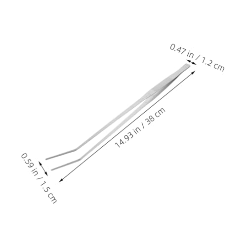 Heavy-Duty Stainless Steel Reptile Feeding Tongs Long Handle Tweezers for Aquatic and Terrarium Use Angled Design for Precision Feeding for Lizards and Snakes
