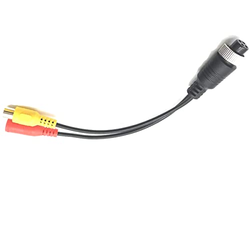 20cm/7.88" 4-Pin Female Aviation Plug to RCA Female and DC Female Connector Cable, RCA+AV to M12 4-Pin Extension Cable for Car Camera Surveillance Camera Video and Audio - (1 Pcs) - size: 4 Pin Female