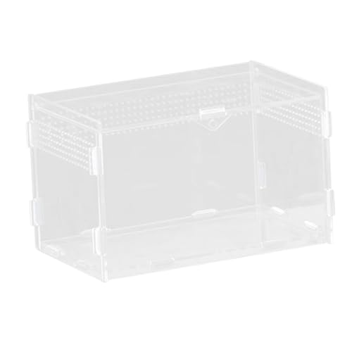 Reptile Breeding Box Terrarium Clear Animal Habitat Cage with Ventilation Holes for Geckos Frogs Hermit Crabs- 20x12x12cm - size: 20x12x12cm