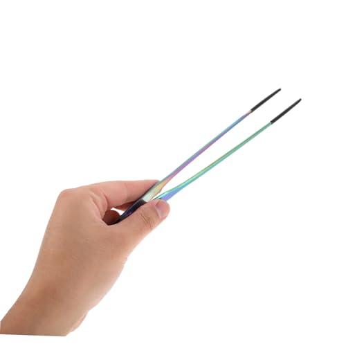 BESTonZON 2PCS Stainless Steel Aquarium Feeding Tweezers Set Curved and Straight PET Feeding Tongs for Lizards Snakes and Reptiles Long Handle Tools for Terrarium and Aquatic Plants