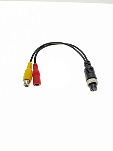 20cm/7.88" 4-Pin Female Aviation Plug to RCA Female and DC Female Connector Cable, RCA+AV to M12 4-Pin Extension Cable for Car Camera Surveillance Camera Video and Audio - (1 Pcs) - size: 4 Pin Female