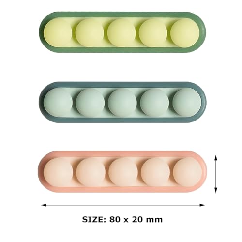 Cute Pea Cable Clips, USB Cable Organizer, Charging Cord Holder, Wire Management for Car Office Desk Workbench Bedroom Bedside Nightstand (6-Pack)