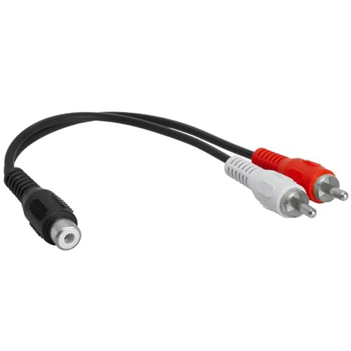 Cmple - 2 RCA Male to 1 RCA Female Stereo Audio Y-Cable, 2 RCA Plugs to 1 x RCA Jack Y-Adapter Subwoofer Cable, Gold Pla - color: 1 RCA F to 2 RCA M, size: Single