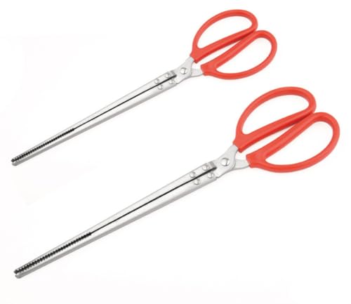 Toasis Stainless Steel Crabbing Tongs for Live Crabs Eels (Straight Tip-2pcs) - style: Straight Tip-2pcs