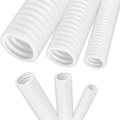 Electriduct 3/4" Polypropylene Non-Slit Wire Loom Corrugated Flexible Conduit - 25 Feet - White - color: White, size: 0.75 Inch - 25 Feet