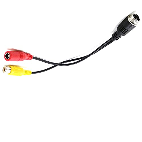 20cm/7.88" 4-Pin Male Aviation Plug to RCA Female and DC Female Connector Cable, RCA+AV to M12 4-Pin Extension Cable for Car Camera Surveillance Camera Video and Audio - (1 Pcs) - size: 4 Pin Male