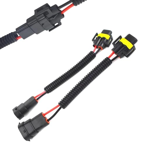 2 PCS Car Bulb Socket Conversion Wiring Harness, H11 Extension Wiring Harness Sockets Wires, Car Male-to-Female Conversion Connector, Universal for High/Low Beam, Fog Lights - color: H11