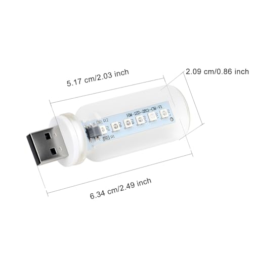 2PCS 7 Colors Car USB Lights,Mini Car USB Night Light Touch Dimmable Led Filament Lamp,Portable Glass Bottle USB Light Bulb for Vehicle,Bedroom,Hallway, Camping,Plug and Play