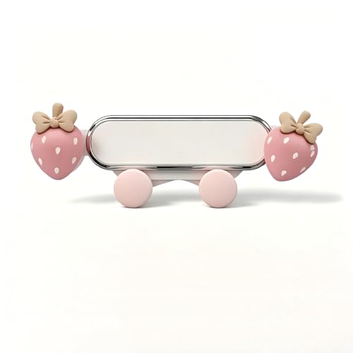 Car Air Vent Phone Holder, Pink Strawberry & Cloud Design Cute Car Phone Mount, 5.31" x 1.97" 360° Rotatable Adjustable Vent Phone Bracket, Universal for Most Cars, SUVs, Trucks (Style B) - size: 1 PC #Style B