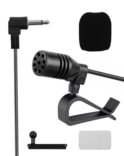 3.5mm External Car Mic with 9.8 ft Cable for Head Unit Clearer Call