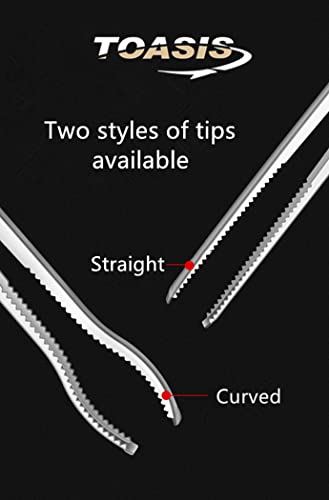 Toasis Stainless Steel Crabbing Tongs for Live Crabs Eels (Curved Tip-2pcs) - style: Curved Tip-2pcs