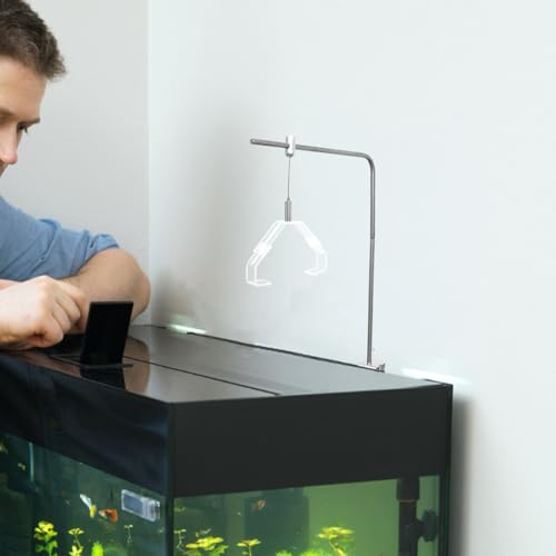 GANAZONO 2Pcs Adjustable Aquarium Lamp Clips for Reptile Terrarium Lighting Secure Glass Tank Holder Bracket with Precise Angle Adjustment