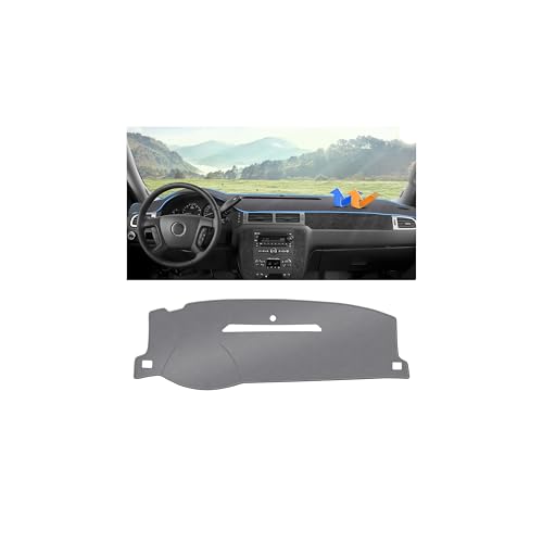 Autorder Gray Dashboard Cover Mat for 2007-2013 Chevy Chevrolet Silverado Sierra, 2007-2014 Chevy Tahoe Suburban Denali Avalanche & GMC Yukon/XL & Only One Glove Box Accessories Polyester Dash Cover - size: Gray 07-13 Silverado 1 Glove Box