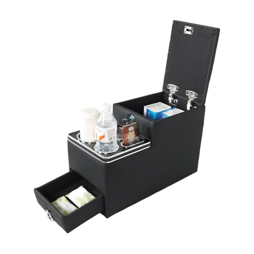 Center Console Between Seats for Minivans, SUVs, Middle Van - size: with Cup Holders/Phone Slot/Locking