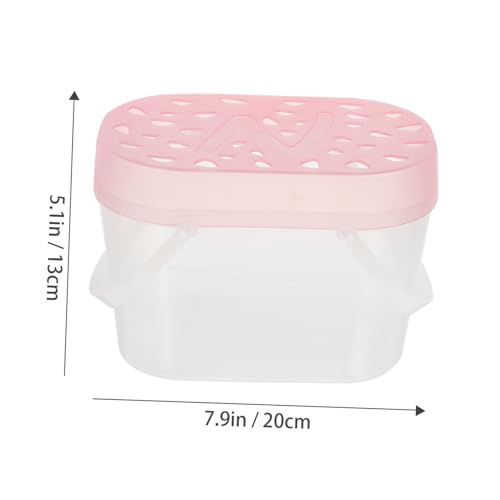 POPETPOP 2pcs Small Pet Plastic Carriers Portable Hamster Boxes Turtle Cases Handheld Reptile Travel Cages for Outdoor Use