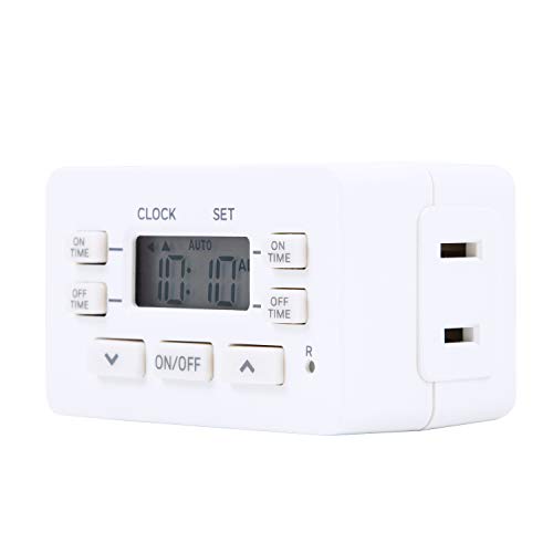 UltraPro 24hr Digital Bar , 1-Polarized Timer Outlet, 2 Programmable ON/OFF Cycles Plug Timer, 125VAC Light Indoor, Lamp , Timers For Electrical Outlets, White, 1 Pack, 45184 - style: Timer