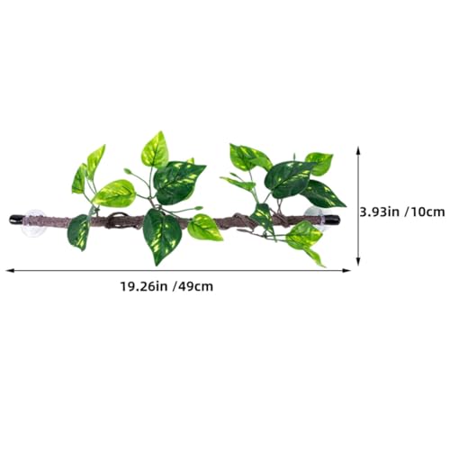 2pcs Artificial Hanging Vines for Reptile Terrarium with Suction Cups, Flexible Jungle Climbing Branch Decoration for Snake and Lizard Tank, Low Maintenance Plastic Plants