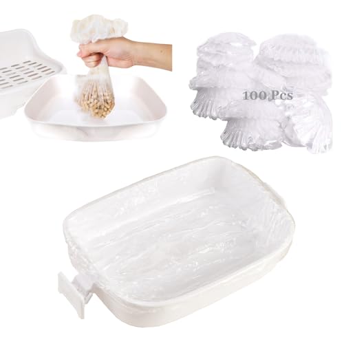 BNOSDM 100 PCS Rabbit Cage Liners Disposable Guinea Pig Cage Liner Hamster Tray Liner Plastic Small Animals Bedding Waste & Litter Pan Bag Universal Toilet Film for Bunny Hedgehog Ferret Rat - color: Transparent-100 Pcs