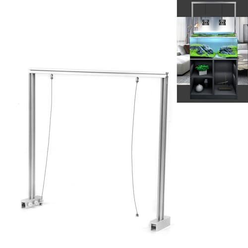 Adjustable Reptile Lamp Stand, Aluminum Alloy Hanging Light Holder for Turtle Tank Fish Aquarium, with Reinforced Base and Groove Design for Heating Lamps