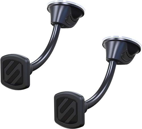 Scosche MAGWDM-2PXCES0 MagicMount Flex Neck Suction Cup Car Phone Mount for Dashboard/Windshield, 360° Adjustable Magnet Head Universal Cell Phone Holder for iPhone, Samsung & All Devices (Pack of 2) - size: 2 Pack, style: Flex Window / Dash Suction