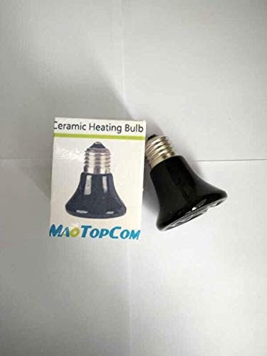 25W Mini Reptile Heat Lamp Bulb E26 Base Non-Light Emitting Infrared Ceramic Heat Emitter for Terrariums Turtles, Lizards, Snakes, and Small Pets 2-Pack