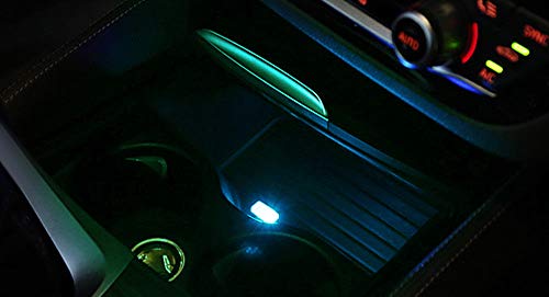 iJDMTOY USB Mini LED Car Interior Ambient Atmosphere Accent Lighting Kit - color: Ice Blue