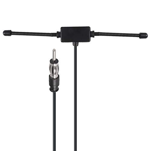 Universal Car Stereo AM FM Dipole Antenna,Hidden Adhesive Mount AM FM Radio Antenna for Vehicle Car Truck SUV Radio Stereo Head Unit Receiver Tuner,10 feet Cable DIN Plug Connector (Male)