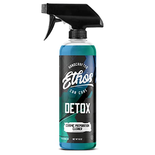 Ethos Detox - Ceramic Coating Prep Spray, Panel Wipe, Glass Cleaner - Prep Ceramic Coating, Wax, or Sealant - Multi-Purpose Formula - Leaves Nothing But the Shine - size: 16 Fl Oz (Pack of 1)