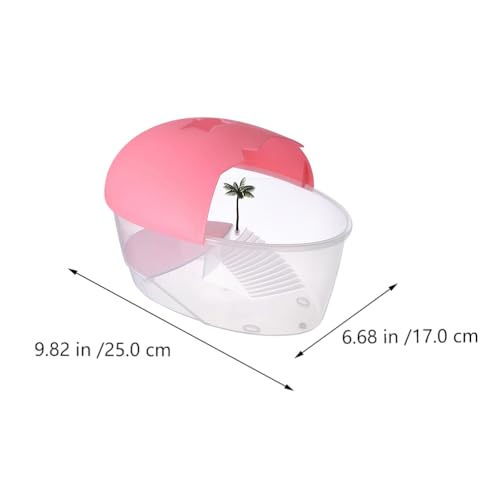 Small Turtle Tank with Basking .84X6.69X6.10 Inches Portable Turtle Breeding Box for Aquatic Turtles and Small Reptiles Plastic Case for Water Habitat