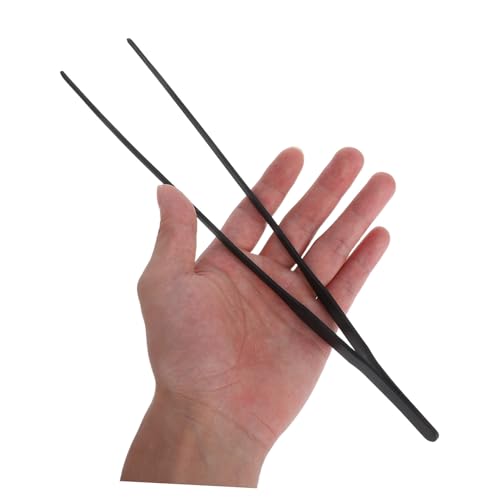 POPETPOP 4pcs Long Aquarium Tweezers Stainless Steel Curved and Straight Tongs Plant Food Tweezers Fish Tank Tools Reptile Feeding