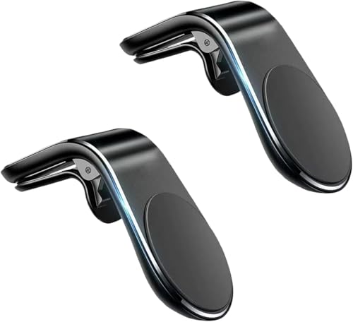 2Pcs Black Universal Phone Holder Clip Car Air Vent Magnetic Mount Holder Bracket for GPS Suporte Celular Car Phone, Vent Clip Phone Holder,Cell Phone Automobile Cradles
