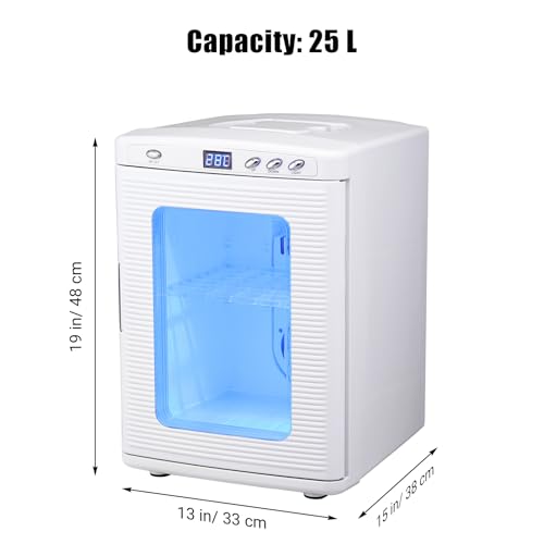 White 25L Reptile Incubator, Science Lab Incubator, Small Egg Hatching, 5-60℃ Cooling & Heating, AC/DC Dual Power, Portable for Home/Lab/Vehicle
