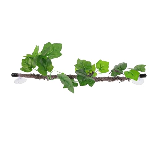 INOOMP Artificial Climbing Vines for Reptile Terrarium, Flexible Fake Green Jungle Vines with Suction Cup, Simulation Decorative Plants for Lizards, Snakes, Amphibians Habitat
