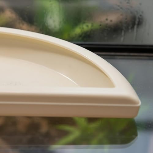 Split Design Reptile Bowl Multi-Functional Corner Reptile Food Bowl Material Terrarium Accessory, S - size: S