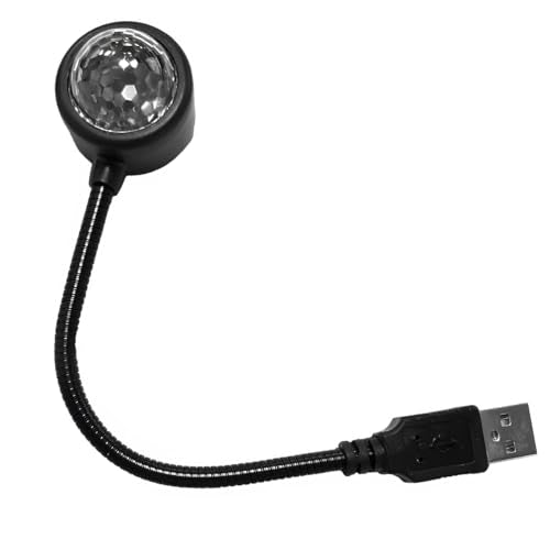 KVAEY 2 PCS USB Star Night Light, Adjustable Sound Activated Car Roof Atmosphere Lamp, Portable Romantic LED Auto Interior Ambient Light for Car, Bedroom, Party, Ceiling - color: 1 PCS