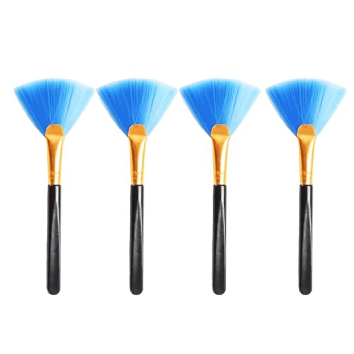 4PCS Super Soft Cleaning Fan Brush Fibre Blue 12.5cm Cleaning Computer Keyboard Dust Lens Mobile Phone Razor Cleaning Brush Display Electronics Crevice Cleaning
