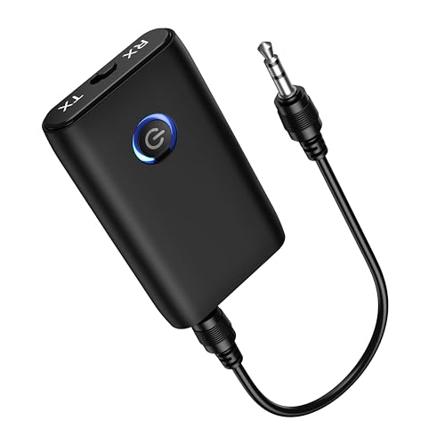 Bluetooth 5.3 Aux Adapter for Car, Bluetooth Transmitter for TV - color: Black