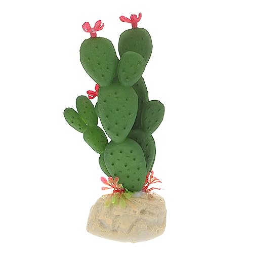 Artificial Plastic Cactus Plant for Fish Tank Decoration Vivid Aquarium Ornament Soft Fade Resistant Succulent Model Easy Care No Light Needed Aquarium Enthusiasts