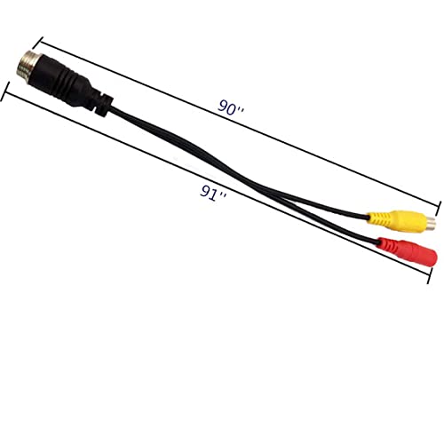 20cm/7.88" 4-Pin Male Aviation Plug to RCA Female and DC Female Connector Cable, RCA+AV to M12 4-Pin Extension Cable for Car Camera Surveillance Camera Video and Audio - (1 Pcs) - size: 4 Pin Male