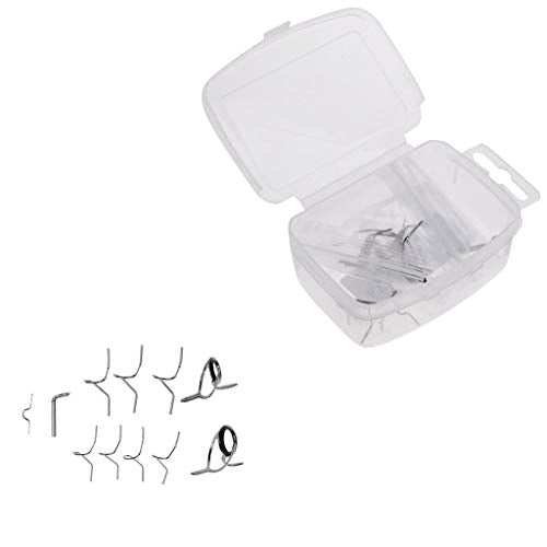 Fly Rod Guide Set Fishing Tip Repair Kit 9FT 4-6WTHard Snake Guide Tip Hook DIY Eye Rings Different Size