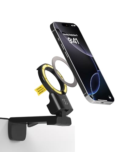 Scosche SMSTRVL MagSafe Airplane Phone Holder Mount, Magnetic Cell Phone Stand for Desk, Tray Table, Seat Back or Tripod, Plane Travel Essentials for Flying Compatible with iPhone 16/15/14/13/12 - size: 1 Pack, style: Travel / Desk / Office