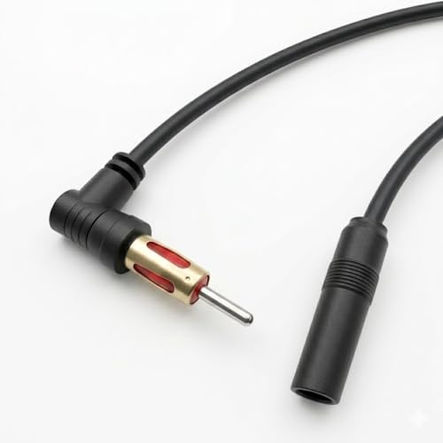 Universal Car FM AM/DIN Male Right Angle to Female Audio Modified DVD Navigation CD Player Radio Antenna Extension Cable Conversion Cable 10 ft