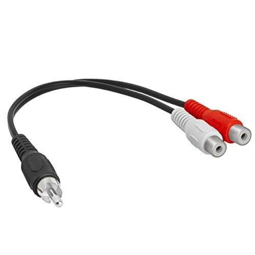 Cmple - One RCA Mono Male to Two Stereo Female Y-Cable, Plug to 2 x Jack Y-Adapter, Speaker [5 Pack] - color: 1 RCA M to 2 RCA F, size: 5 Pack