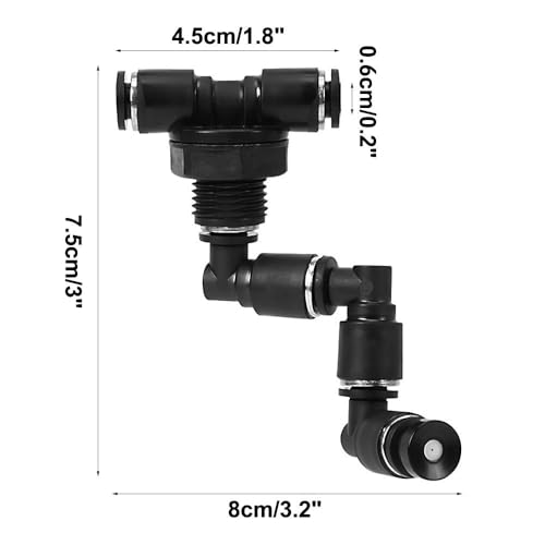 Reptile Mister Nozzles, 1/2PCS Fine Rainforest Tank Sprinkler 360° Adjustable Terrarium Fogger for 6mm/0.24'' Outer Diameter Hose - color: 2PCS