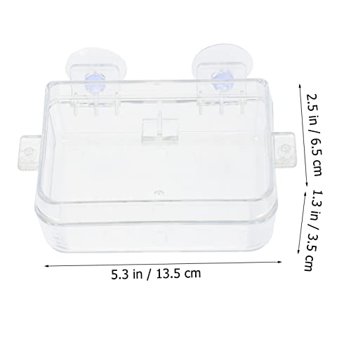 Hemoton 2pcs Reptile Feeding Bowls Escape Water Basin for Tanks Suction Cup Reptile Food Dishes Supplies