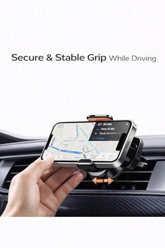 Car Phone Holder with Wireless Charger, Auto Clamping Car Mount, Fast Charging Phone Holder for iPhone & Android, Dashboard Windshield Air Vent Mount