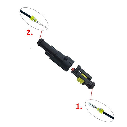 1Pin Waterproof Connector, 10 Kit Auto Electrical Connectors. - size: 1Pin connector--10 kit