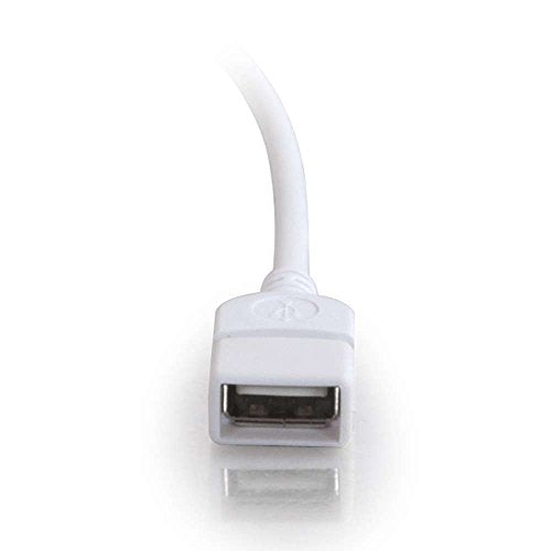 C2G Legrand USB Long Extension Cable, USB A to A Cable, Black Plug and Play Cable, 2 Meters (6.56 Feet) USB Extension Cable, 1 Count, C2G 19018 - color: White, size: 6.6 Feet, style: USB A Male to A Female